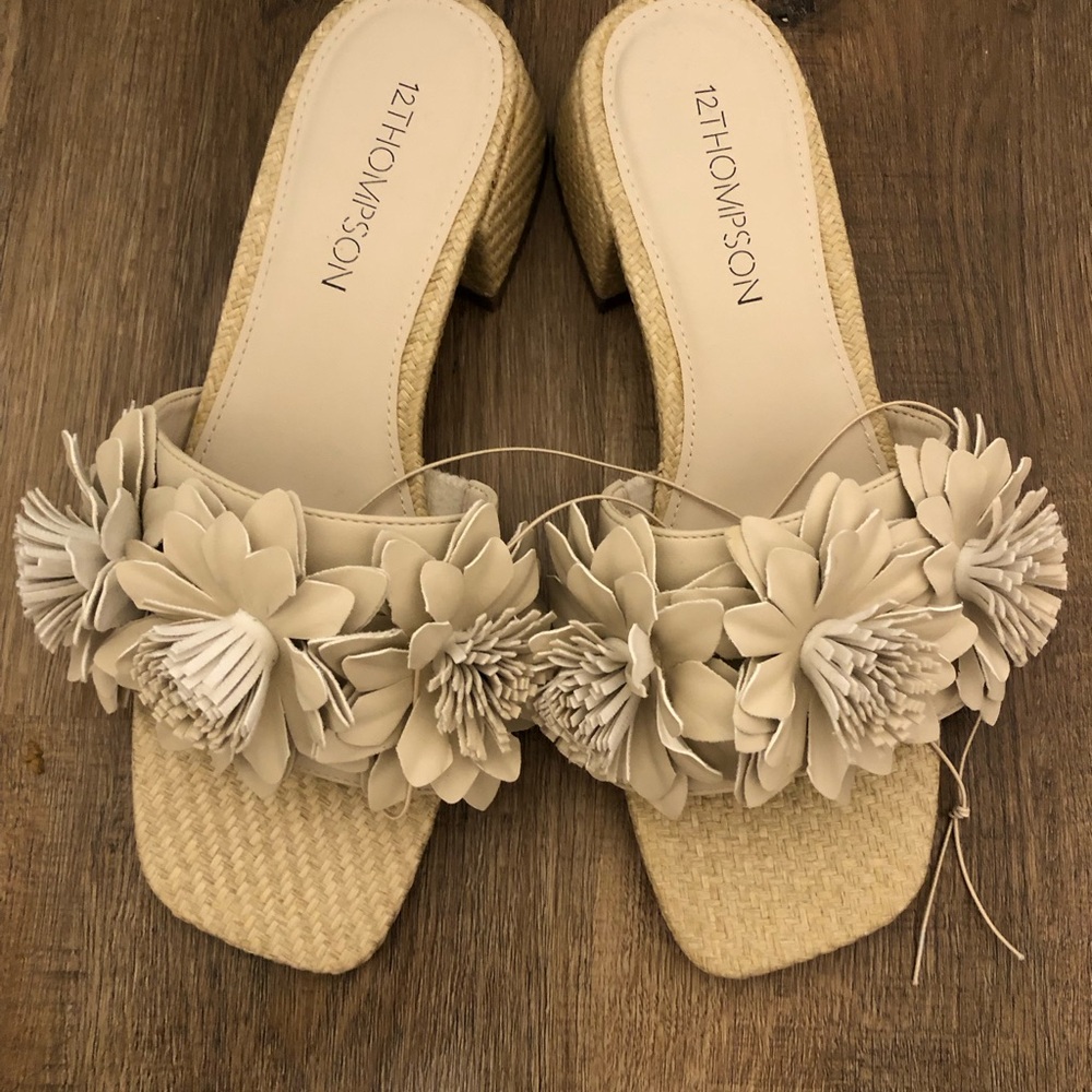 Thompson Cream Ruffle Sandals